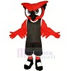 Red Owl with Black Suit Mascot Costumes