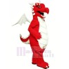 Red Dragon with White Wings Mascot Costumes Cartoon