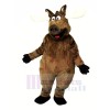 Happy Brown Moose Mascot Costumes Cartoon