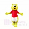 Green Teddy Bear with Red Shirt Mascot Costumes School