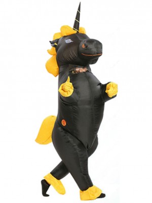 Black Unicorn Horse Blow Up InflInflatable Costume Halloween For Adults