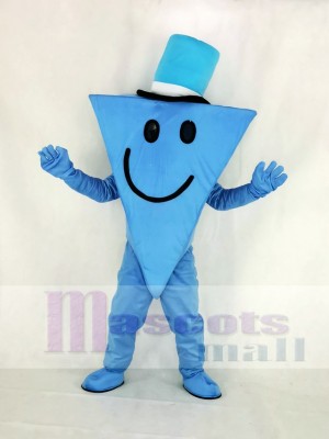 Mr Cool with Blue Hat Mascot Costume Cartoon	