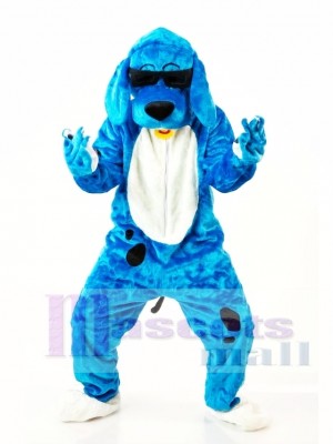 Blue Music Dog Mascot Costume