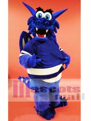 Blue Happy Dragon Mascot Costume