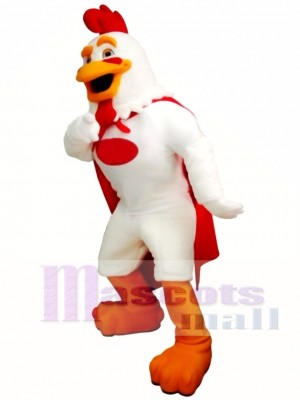 White Rooster Mascot Costume