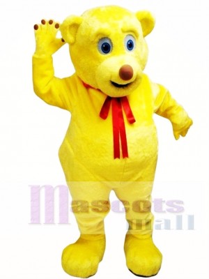 Yellow Cut Teddy Bear Mascot Costume