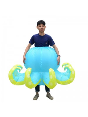 Blue Octopus Squid Inflatable Costume Halloween Christmas Costume for Adult