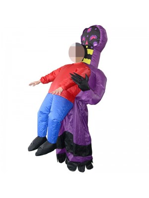 Purple Alien Monster Ghost Carry me Inflatable Costume Halloween Christmas Costume for Adult