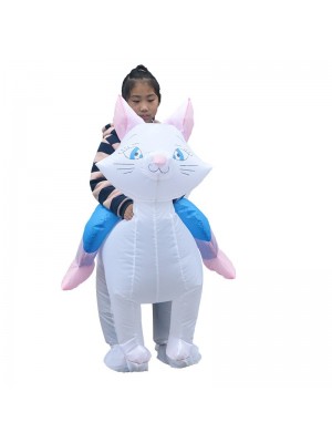 Cat Carry me Ride on Inflatable Costume Fancy Blow up Bodysuit for Kid