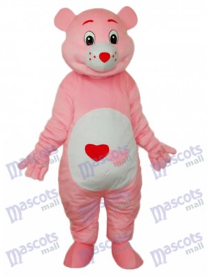 Bear with Red Heart Mascot Adult Costume Animal 