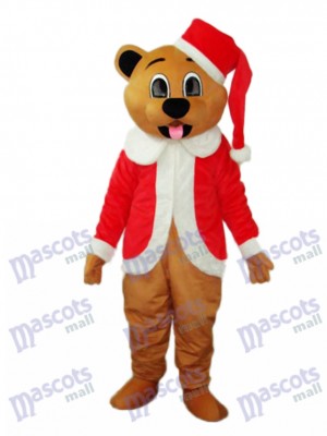 Brown Christmas Bear Mascot Adult Costume Animal 