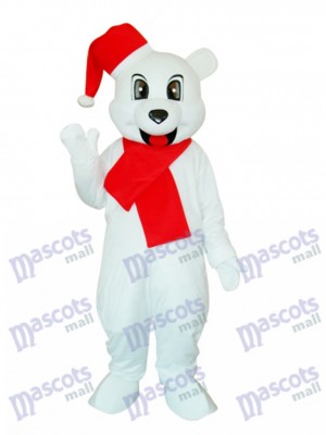 White Christmas Bear Mascot Adult Costume Animal 