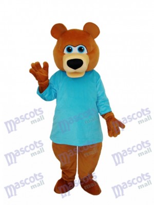 Mr.Bear in Blue T-shirt Mascot Adult Costume Animal 