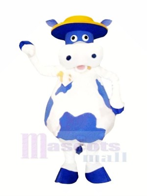 Blue and White Cow Mascot Costumes Animal