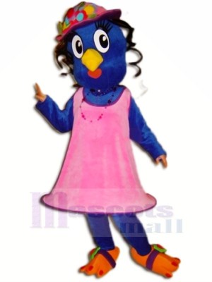 Blue Bird with Pink Dress Mascot Costumes Animal