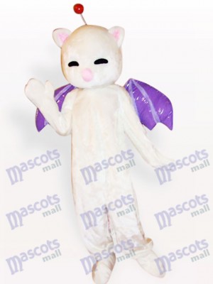 Pink Nose White Cat Animal Adult Mascot Costume