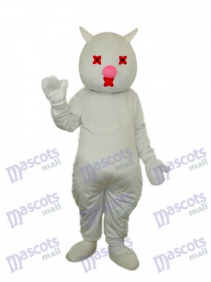 White Cat Mascot Adult Costume