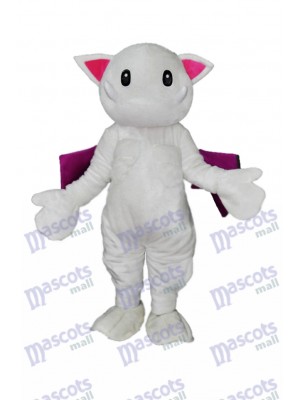 Scary Teeth White Monster Cat Mascot Costume