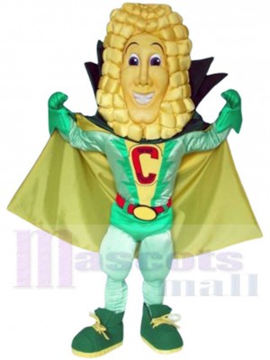 Corn Superhero Mascot Costume Cartoon