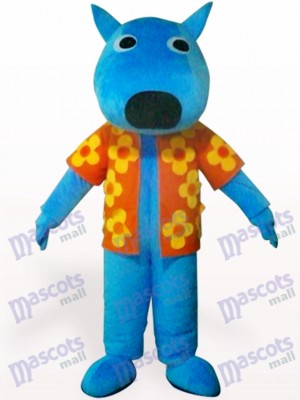 Blue Male Dog Animal Adult Mascot Costume