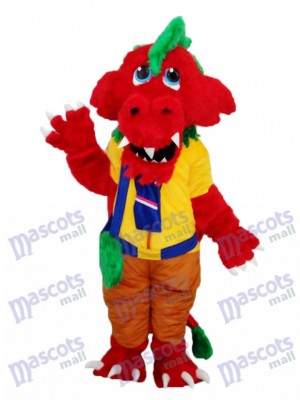 Red Dragon with Bag Plush Mascot Adult Costume Animal