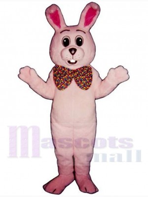 Friendly Pink Bunny Rabbit Mascot Costume Animal