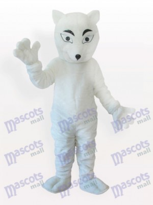 White Polar Fox Adult Mascot Costume