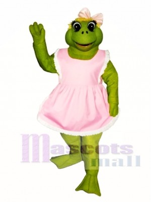 Fern Frog with Apron & Bow Mascot Costume Animal