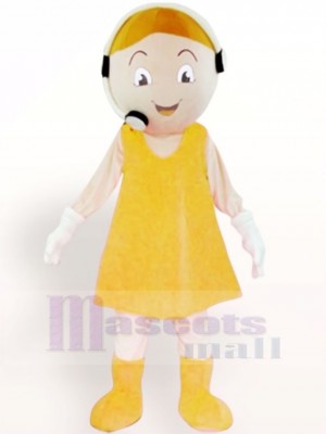 Customer Service Representative Plush Adult in Yellow Mascot Costume