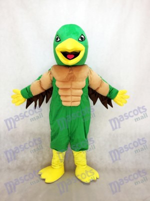 Mighty Golden Eagle Green and Yellow Mascot Costume