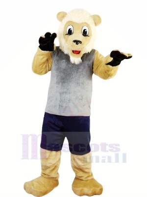 Lion with Grey Vest Mascot Costumes Adult	