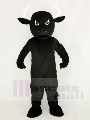 Fierce Black Bull Mascot Costume Cartoon