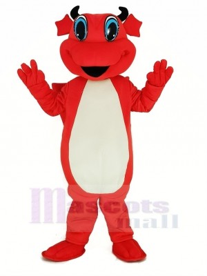 Red Dragon with White Belly Mascot Costumes Cartoon