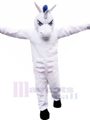White Muscle Horse Mascot Costumes Cartoon