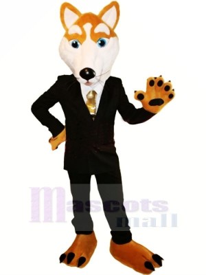 Gentlemanly Wolf with Suit Mascot Costumes Cartoon
