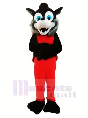 Gray Wolf in Red Mascot Costumes Cartoon	