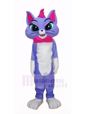 Blue Cat with Big Eyes Mascot Costumes Cartoon	