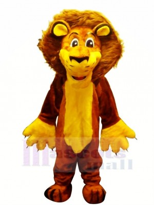 Cute Brown Furry Lion Mascot Costume Cartoon