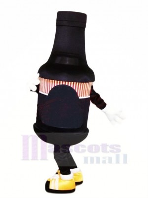 Funny Black Bottle Mascot Costume Cartoon