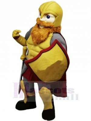 Warrior in Yellow Mascot Costume College