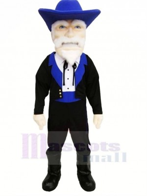 Colonel with Blue Hat Mascot Costume People