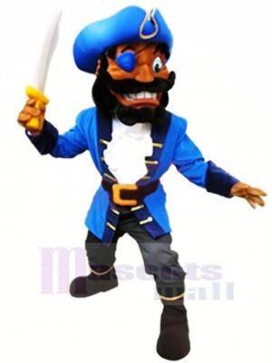 High Quality Pirate in Blue Mascot Costume People	