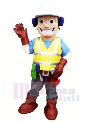 High Quality Builder with Big Eyes Mascot Costume People