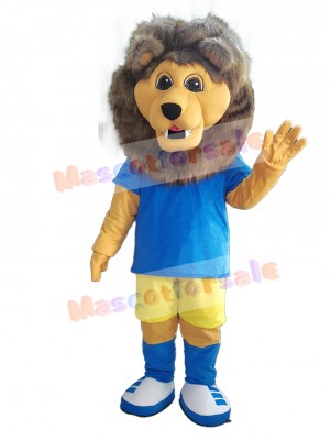 Lion in Royal Blue T-shirt Mascot Costume Animal