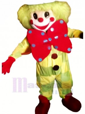 Clown With Big Bow Mascot Costume Cartoon
