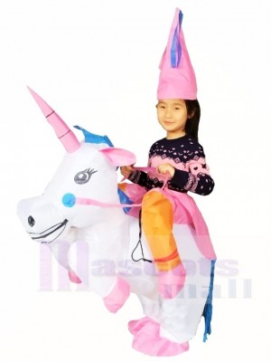 Carry Me Ride on Unicorn Inflatable Halloween Xmas Costumes for Kids