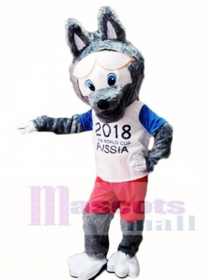 2018 Russia FIFA World Cup Football Zabivaka Grey Wolf Mascot Costumes Animal