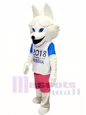 2018 Russia FIFA World Cup Football Zabivaka White Wolf Mascot Costumes Animal