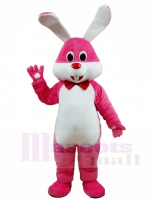 Pink Rabbit Easter Bunny with Bowknot Mascot Costumes Animal