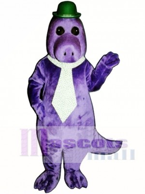 Jake the Saurus with Hat & Tie Mascot Costume Animal